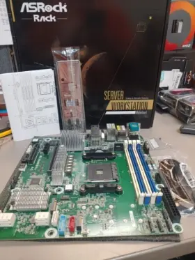 X570d4u-2l2t Asrock Sv Mb Amd Ryzen Max128gb Ddr4 Pcie Micro-atx Retail Used