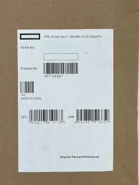 P57124-b21 Hpe Dl345 Gen11 2u Sff U.2 U.3 8sff Nvme Ssd X4 Da Cable Kit Box3