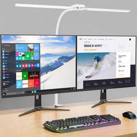 Kablerika 770619992569 Desk Lamp Double Head Led With White-clamp