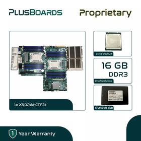 Supermicro X9drw-ctf31 2011 Server Motherboard 2x E5-2670 V2 16gb Ddr3 240gb Ssd