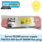 New Hpe Server DL560 Power Supply 746703-001 GEN9 1500W Hot-plug 794734-001. Price: $150.00.